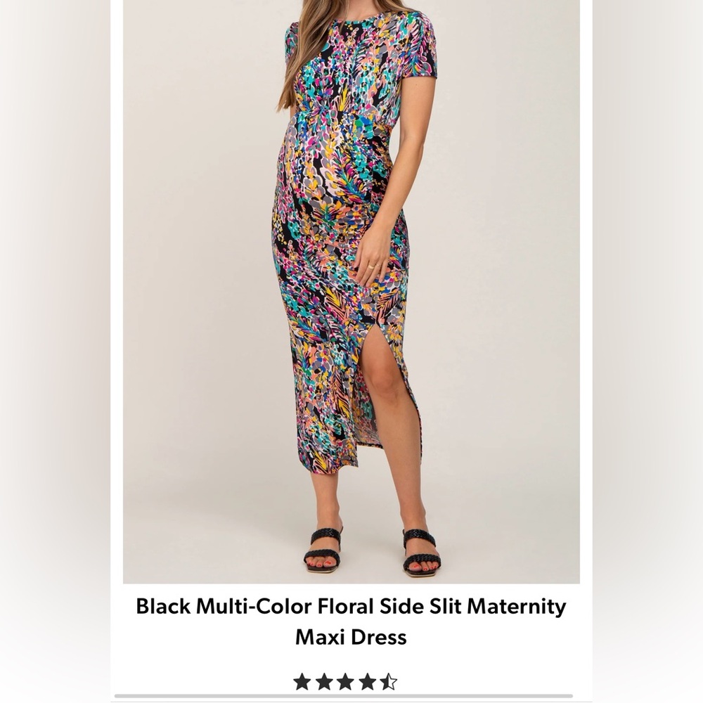 Pink blush maternity midi dress